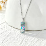 Sterling Silver Abalone Shell Tarot Card Pendant Necklace Gifts for Birthday Halloween Anniversary Valentine’s Day