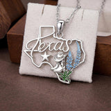 Sterling Silver  Bluebonnets Cow Skull Cowboy Hat Boot Cactus Cowgirl Texas Necklace Texas Necklace