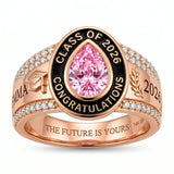 Sterling Silver Birthstone Graduation Class Ring for Women
