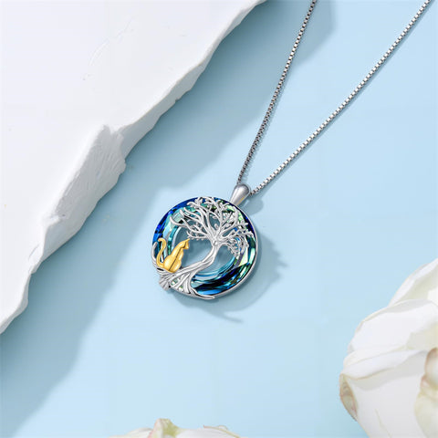 Sterling Silver Crystal Tree of Life Cardinal  Cat Hummingbird Dog Dragonfly Eagle Pendant Necklace