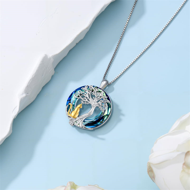 Sterling Silver Crystal Tree of Life Cardinal  Cat Hummingbird Dog Dragonfly Eagle Pendant Necklace