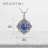 Sterling Silver Turquoise Moonstone Moss Agate Lapis Lazuli Daisy Pendant Necklace