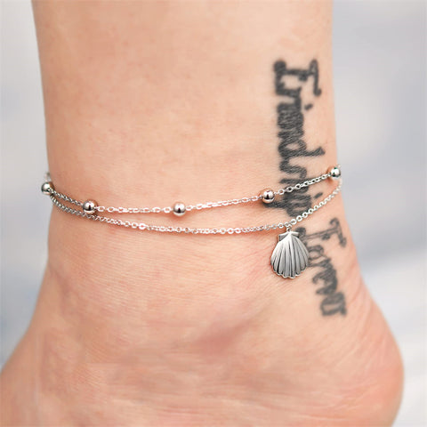 Sterling Silver Multi-layered Animal Anklet