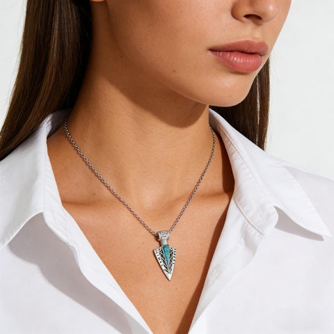 14K Gold Plated Turquoise Cross Pendant Necklace