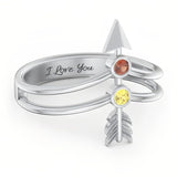 Sterling Silver Personalized Engraved Arrow Ring
