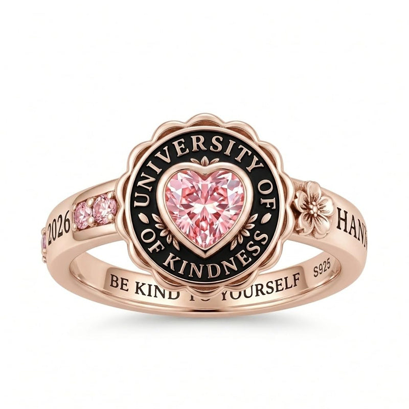 Sterling Silver Birthstone Graduation Class Ring for Women