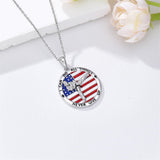 Sterling Silver American Flag Baseball  Basketball Boxing Football Golf Sports Pendant Necklace