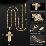 14K Gold Plated Cubic Zirconia Cross Necklace
