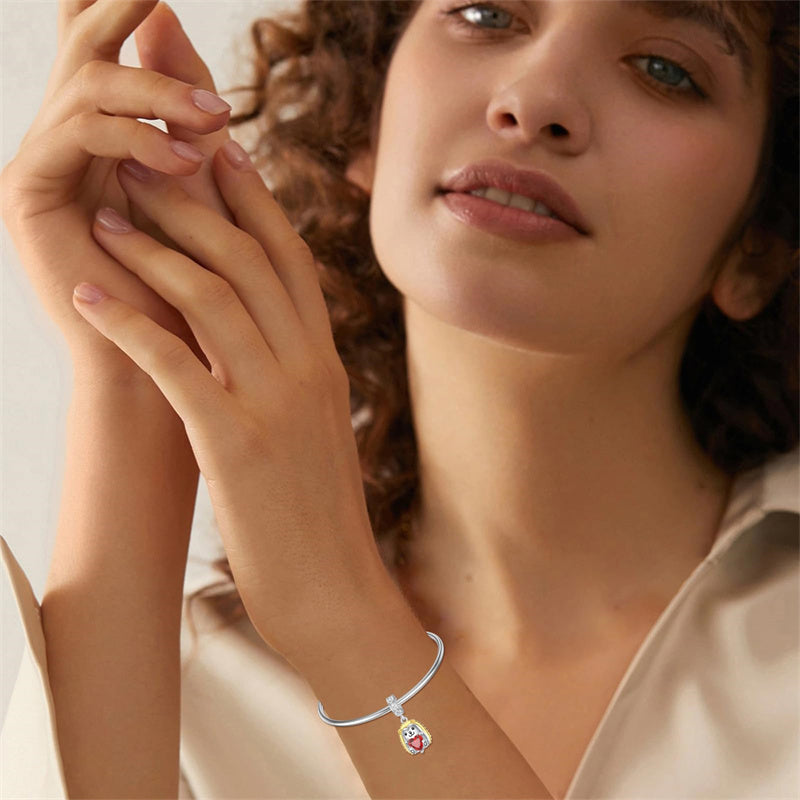 925 Sterling Silver Cubic Zircon Hedgehog Charm Beads