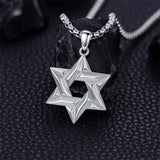 Sterling Silver Star of David Pendant Necklace for Men