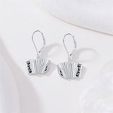 Sterling Silver Microphone  Saxophone Accordion  Clarinet Guitar Harp Leverback Earrings Gifts for Music Lovers