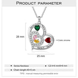 Sterling Silver Personalized Name Birthstone Mothers Necklace for Women