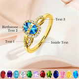 Copper Custom Birthstone Engraved Class Ring University College High School Graduation Gifts for Her