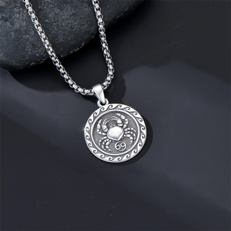 Sterling Silver 12 Zodiac Astrology Horoscope Pendant Necklace