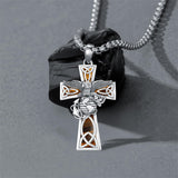 Sterling Silver Marines Cross Pendant Necklace for Men