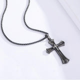 14K Gold Plated Cross Pendant Necklace Protection Jewelry Religious Gift