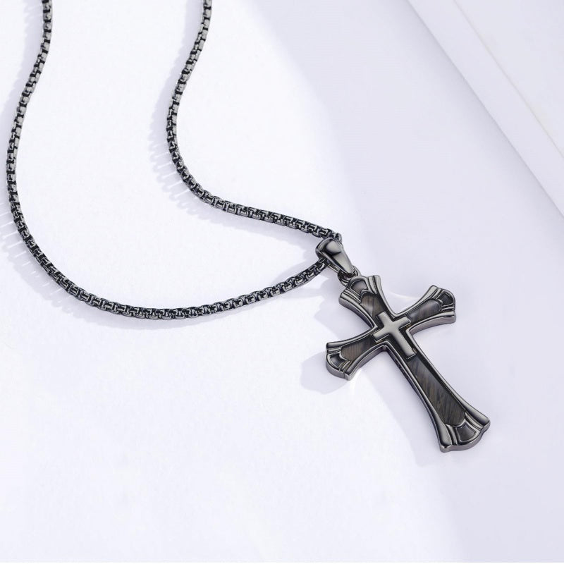 14K Gold Plated Cross Pendant Necklace Protection Jewelry Religious Gift
