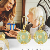 14K Gold Plated Natural Jade  Earrings for Women Good Fortune Jewelry Birthday Mother's Day Gifts