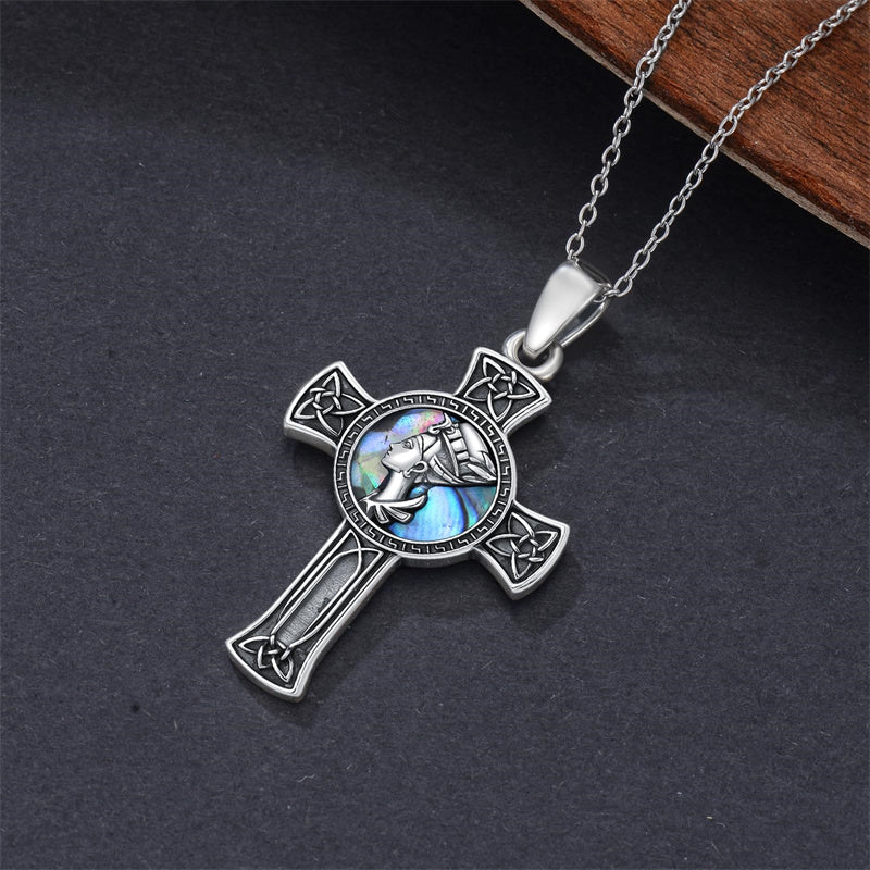 Sterling Silver Medusa Goddess Hand & Heart Ma’at Goddess Nefertiti Goddess Religious Pendant Necklace