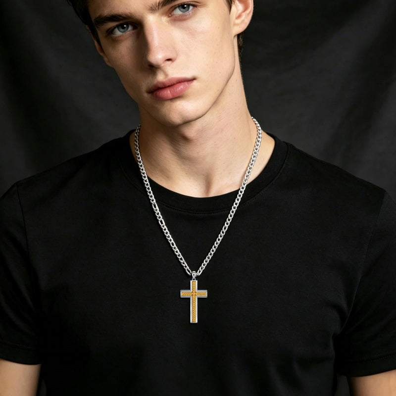 14K Gold  Plated Cross Necklace Simple Religious Jewelry Gift