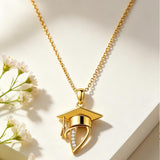 Initial  Graduation 14K Gold Plated Inspiring Grad Pendant Necklace Graduations Jewelry Gifts