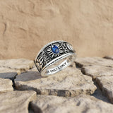 Sterling Silver 10K 14K 18K Gold Custom Birthstone Pattern Class Ring for Men
