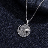 Sterling Silver Peace Sign Coexist Peace Symbol Pirate Tree of Life Thor's Hammer Wolf Raven Viking Series Necklace