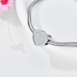 S925 Sterling Silver Personalized Photo Charm Fit Pandora Bracelet Necklace Customized Heart Round Shape Picture Bead