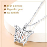 Copper Personalized  Photo Hollow Butterfly Pendant Necklace
