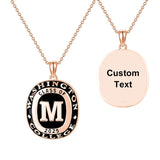 Sterling Silver Personalized Initial High School College University Pendant Necklace Graduation Gift