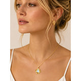 14K Gold Plated Moonstone Octopus Sea Turtle Conch Shell Starfish Seashell Ocean Necklace for Women