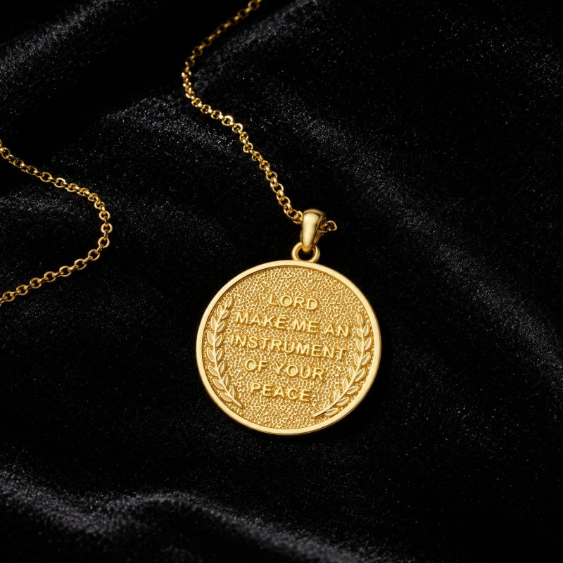 Patron Saint Medal Gold Plated Catholic Pendant Christian Religious Necklace Amulet Jewelry