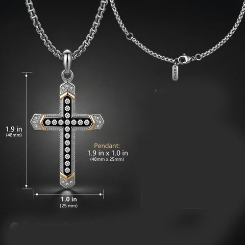 14K Gold Plated Cubic Zirconia Cross Necklace