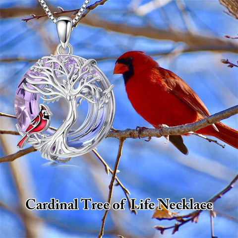 Sterling Silver Crystal Tree of Life Cardinal  Cat Hummingbird Dog Dragonfly Eagle Pendant Necklace