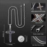 14K Gold Plated Wooden Abalone Shell Cross Pendant Necklacefor Men