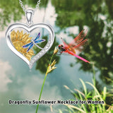 Sterling Silver Heart Dragonfly Hummingbird Pendant Necklace Jewelry Gifts for Christmas Anniversary