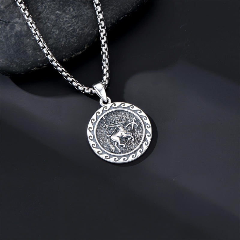 Sterling Silver 12 Zodiac Astrology Horoscope Pendant Necklace