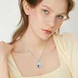 Sterling Silver Teardrop Gemstone Rose Butterfly Infinity Heart Necklace for Women