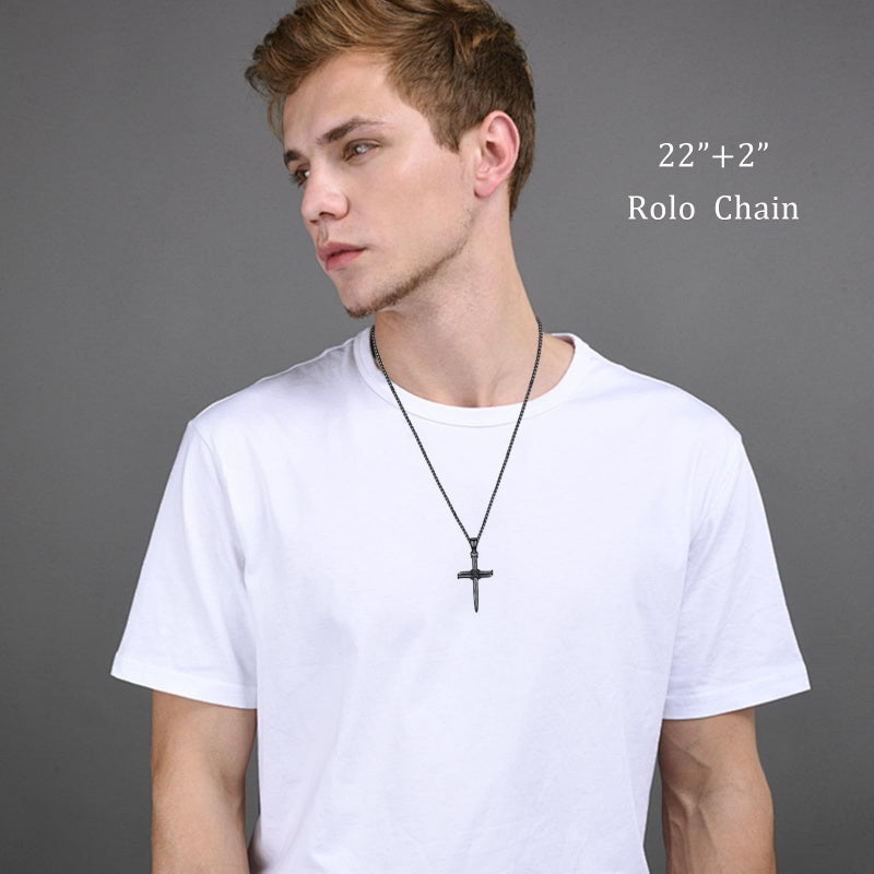 14K Gold Plated Cross Pendant Necklace Protection Jewelry Religious Gift