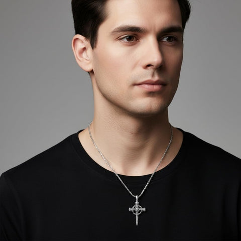 Sterling Silver Cross Pendant Necklace Christian Religious Jewelry Gifts for Anniversary