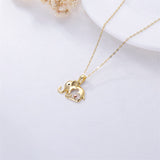 14K Yellow Gold Elephant Pendant Necklace
