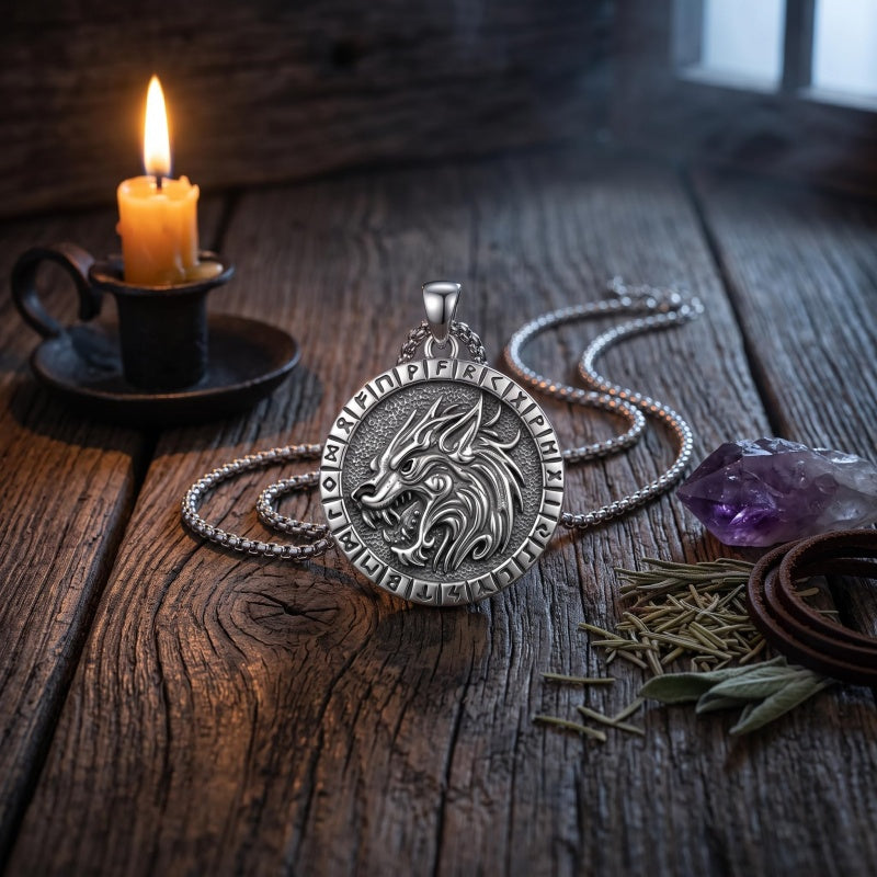 Sterling Silver Peace Sign Coexist Peace Symbol Pirate Tree of Life Thor's Hammer Wolf Raven Viking Series Necklace