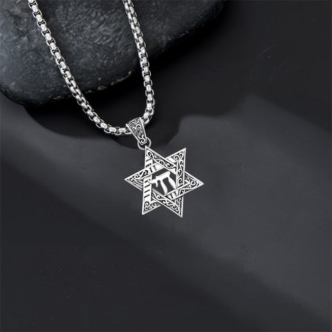 Sterling Silver Star of David Chai Cross Evil Eye Lion of Judah Menorah Tree of Life Protection Pendant Necklace