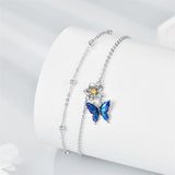 925 Sterling Silver Birthstone Dragonfly Anklet Butterfly Anklet Irish Celtic Jewelry for Women