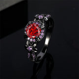 Copper Created Opal Mystic Topaz Amethyst Garnet Eternity Ring for Women