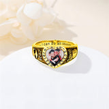 Sterling Silver Heart 10K 14K 18K Gold Personalized Photo High School College Graduation Ring
