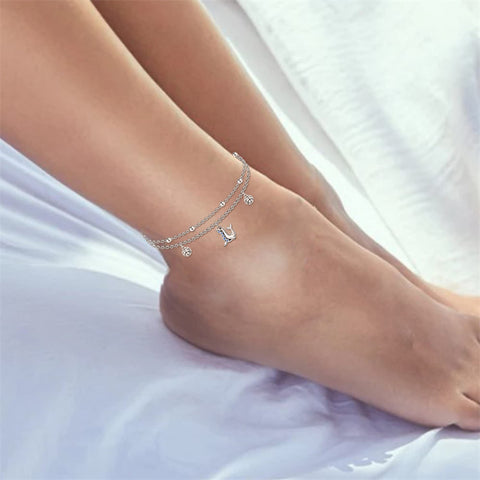 Sterling Silver Multi-layered Animal Anklet