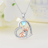 Sterling Silver Corgi Dog Pendant Necklace