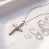 14K Gold Plated Birthstone Cross Necklace for Women  Protection Jewelry