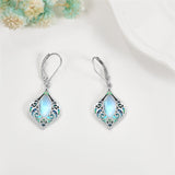 925 Sterling Silver Teardrop Bohemian Irish Celtic Drop Dangle Earrings Abalone Shell Filigree Jewelry Gifts For Women